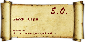 Sárdy Olga névjegykártya